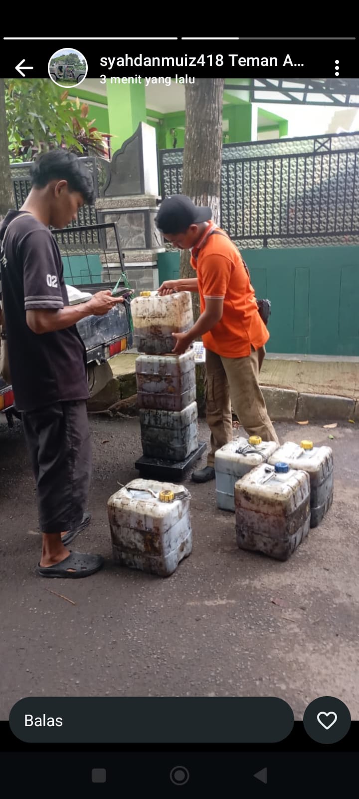 Penimbangan jelantah transparan